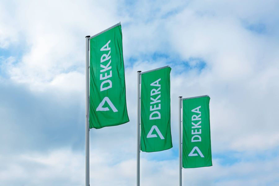 a group of green flags