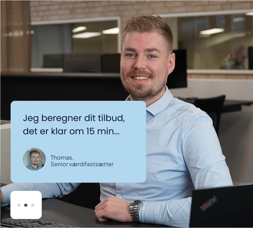 a man sitting at a desk with a message